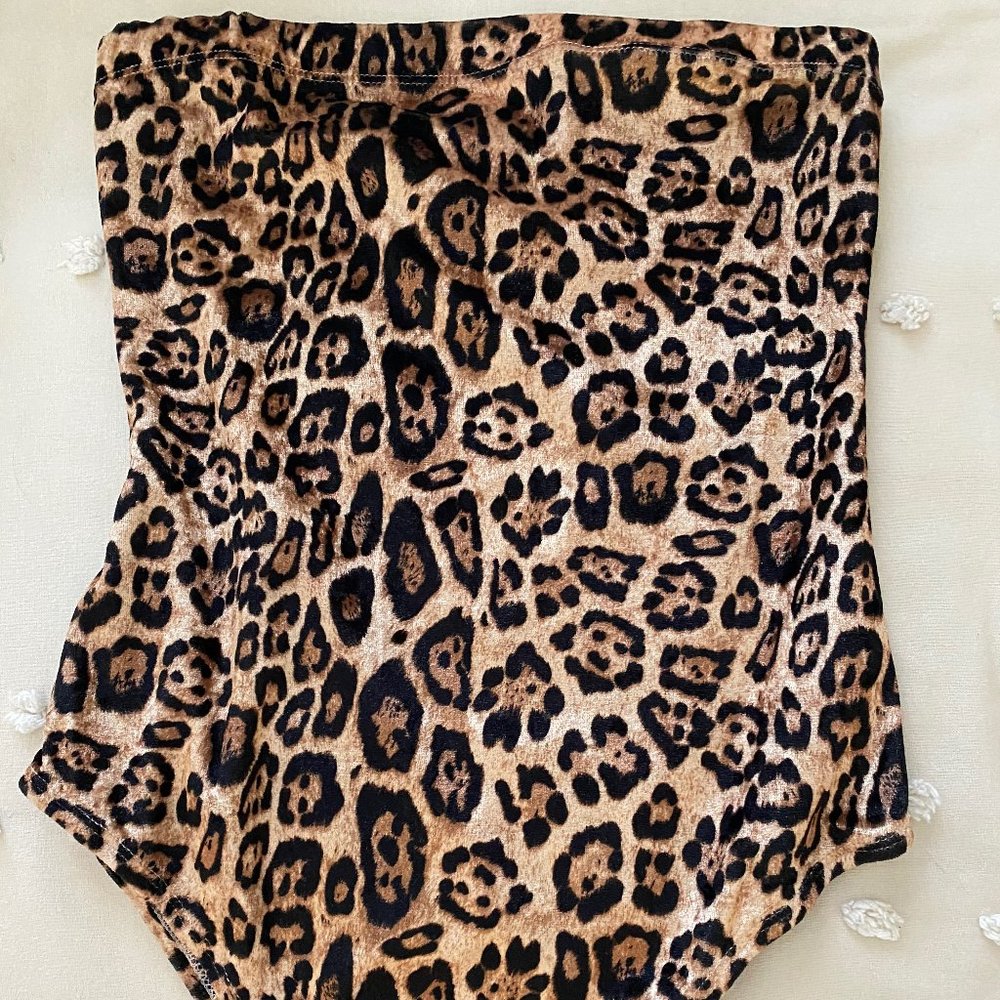 Cheetah Print Strapless Bodysuit